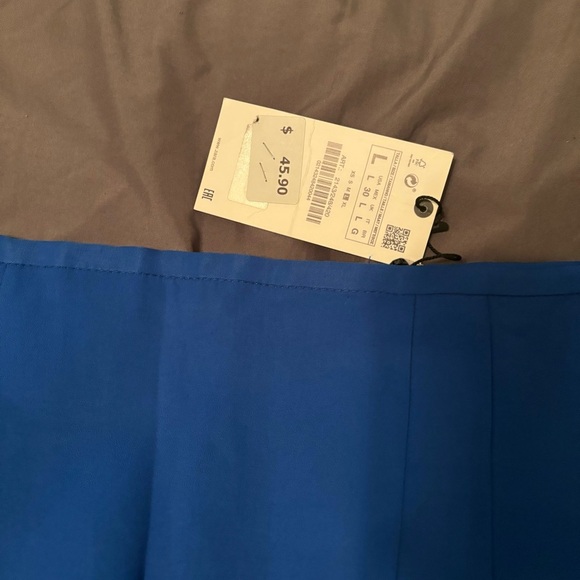 Zara Blue Silk Mini Skirt - Picture 2 of 3